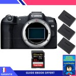 Canon eos r8 + 1 sandisk 32gb extreme pro uhs - ii sdxc 300 mb / s + 3 canon lp - e17 + ebook  devenez ...