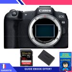 Canon eos r8 + 1 sandisk 32gb extreme pro uhs - ii sdxc 300 mb / s + 1 canon lp - e17 + ebook  devenez ...