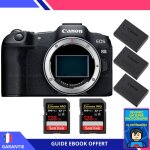 Canon eos r8 + 2 sandisk 128gb extreme pro uhs - ii sdxc 300 mb / s + 3 canon lp - e17 + ebook  devenez ...
