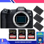 Canon eos r8 + 3 sandisk 128gb extreme pro uhs - ii sdxc 300 mb / s + 3 canon lp - e17 + ebook  devenez ...