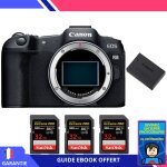 Canon eos r8 + 3 sandisk 32gb extreme pro uhs - ii sdxc 300 mb / s + 1 canon lp - e17 + ebook  devenez ...
