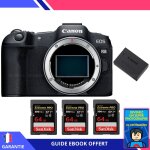 Canon eos r8 + 3 sandisk 64gb extreme pro uhs - ii sdxc 300 mb / s + 1 canon lp - e17 + ebook  devenez ...