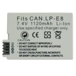 Canon lp - e8 7. 4v 1120mah batterie rechargeable appareil photo numrique canon