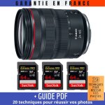Canon rf 24 - 105 mm f / 4l is usm + 3 sandisk 64gb extreme pro uhs - ii 300 mb / s + guide pdf '20 techniques ...