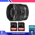 Canon rf 35mm f / 1. 8 macro is stm + 2 sandisk 64gb uhs - ii 300 mb / s + ebook 'devenez un super photographe ...