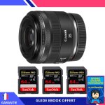 Canon rf 35mm f / 1. 8 macro is stm + 3 sandisk 64gb uhs - ii 300 mb / s + ebook 'devenez un super photographe ...