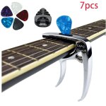 Capodastre de guitare acoustique et electrique 7 pices, capodastre 3 en 1 avec support de mdiator, ...