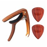 Capodastre de guitare en métal avec extracteur de broche / 2 médiators en bois pour ukulélé de guitare ... Capodastre de guitare en métal avec extracteur de broche / 2 médiators en bois pour ukulélé de guitare ...