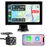 Carplay sans fil et pour carplay&android auto, avec dashcam avant 4k, camra arrire 1080p, portable, ...