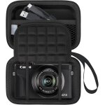 Carrying case for canon powershot g7 x mark iii / powershot g7 x mark ii 4k vlogging camera, black + ...