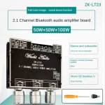 Carte d'amplificateur audio bluetooth zk - lt23, 2. 1 canaux, 50w + 50w + 100w, caisson de basses, module ...