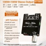 Carte d'amplificateur audio numrique bluetooth zk - 1002a, 5. 1, 100w + 100w, stro, 2. 0 canaux, module ...