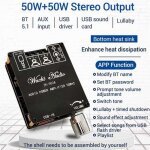 Carte amplificateur audio num�rique bluetooth zk - 502a, 50w + 50w, canal st�r�o 5. 1, module d'amplification ...