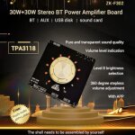 Carte amplificateur audio numrique zk - f302 tpa3118 30w + 30w, module d'amplification de puissance ...