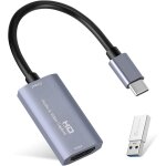 Carte de capture vido, usb 3. 0 hdmi vers usb c, carte de capture audio 4k 1080p60fps pour jeux vido ...