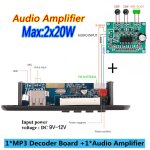 Carte de dcodage mp3 bluetooth 5. 0, 9v 12v, avec micro, amplificateur numrique hifi stro 20w, module ...