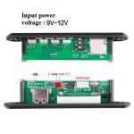 Carte d�codeur mp3 wma pour voiture, module audio sans fil, bluetooth 5. 0, usb, fm, aux, 9v 12v