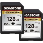 Carte mmoire sdxc 128 go, 4k camra pro srie, lot de 2 cartes, vitesse allant jusqu'a 100 mo / s. compatible ...