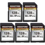 Carte mmoire sdxc 128 go, 4k camra pro srie, lot de 5 cartes, vitesse allant jusqu'a 100 mo / s. compatible ...