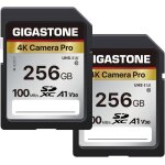 Carte mmoire sdxc 256 go, 4k camra pro srie, lot de 2 cartes, vitesse allant jusqu'a 100 mo / s. compatible ...