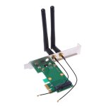 Carte rseau wifi sans fil mini pci - e vers pci - e 1x adaptateur de bureau + 2 antennes w3jd