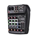 Carte son compacte console de mixage m�langeur audio num�rique entr�e usb mp3 bt 4 canaux + alimentation ...