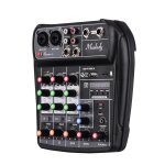 Carte son compacte console de mixage m�langeur audio num�rique entr�e usb mp3 bt 4 canaux + alimentation ...