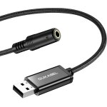 Carte son externe usb 2, 4 m usb a mle vers prise jack trrs 3, 5 mm pour casque, haut - parleur ou microphone ...