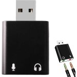 Carte son externe usb, adaptateur audio usb vers jack 3, 5mm, convertisseur de son stéréo avec micro ... Carte son externe usb, adaptateur audio usb vers jack 3, 5mm, convertisseur de son stéréo avec micro ...