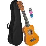 Cascha hh 3964 ukulélé soprano jaune avec housse et médiators Cascha hh 3964 ukulélé soprano jaune avec housse et médiators