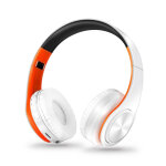 Casque audio bluetooth sans fil hifi st�r�o sport blanc bleu polyvalent blanc + orange yonis