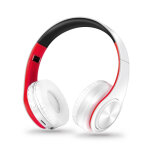 Casque audio bluetooth sans fil hifi st�r�o sport blanc bleu polyvalent white + red yonis