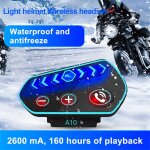 Casque audio bt bluetooth pour moto, oreillette etanche avec assistance vocale, lumi�re color�e, sans ...