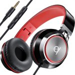 Casque audio filaire avec micro, premium pliable casque rduction de bruit active, contrle du volume ...