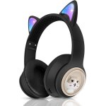 Casque audio sans fil pour enfants, chat bluetooth casque avec lumi�res led pour gar�ons / filles / tout ...