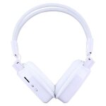 Casque audio sport pliable sans fil et filaire avec ecran lcd et carte tf blanc yonis