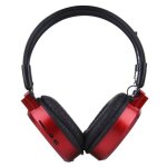 Casque audio sport pliable sans fil et filaire avec ecran lcd et carte tf rouge yonis