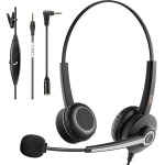 Casque binaural avec microphone antibruit, casque smartphone pour iphone, ordinateur portable, huawei, ...