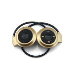 Casque bluetooth ecouteurs sans fil fm autonomie 10 heures batterie lithium or + sd 16go yonis