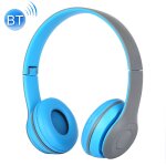 Casque bluetooth pliable sans fil, support mp3 fm appel, autonomie 18h, charge 2h bleu yonis