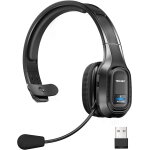 Casque bluetooth sans fil avec micro, rduction du bruit casque audio 55 heures d'autonomie pour pc portable ...