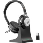 Casque bluetooth sans fil avec micro, casque sans fil avec station de charge, dongle usb, casque bluetooth ...