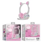 Casque bluetooth sans fil st�r�o basse 40 mm dynamique �couteur dessin anim� mignon chat oreille casque ...