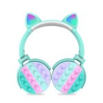 Casque bluetooth en silicone avec �l�ments fidget - rose et bleu, confortable et portable, excellente ...