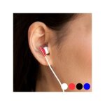 Casque bouton 145541 bleu - connexion jack 3, 5 mm - design bicolore - c�ble blanc