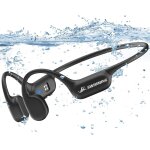 Casque conduction osseuse bluetooth 5. 4, ecouteur waterproof natation, mmoire mp3 32g intgre, lecteur ...