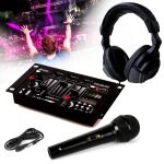 Casque dj sono + table de mixage dj21 - usb - mkii ibiza sound + micro dynamique noir