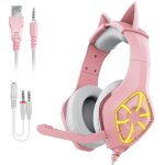Casque d'�coute filaire avec lumi�re led pour ordinateur de jeu, oreillettes avec micro pour joueur en ...