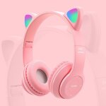 Casque d'�coute led anti - bruit pour chat, compatible bluetooth 5. 0, avec micro, pour jeunes enfants, ...