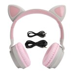 Casque d'écoute d'oreille de chat lumière led 3d sans fil bluetooth 5. 0 casques pliables avec microphone ... Casque d'écoute d'oreille de chat lumière led 3d sans fil bluetooth 5. 0 casques pliables avec microphone ...